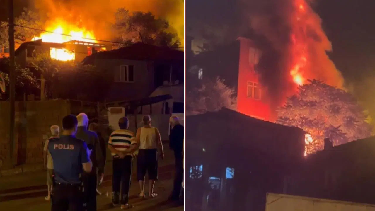 Gaziosmanpaşa’da korkutan yangın: 3 gecekondu alev alev yandı